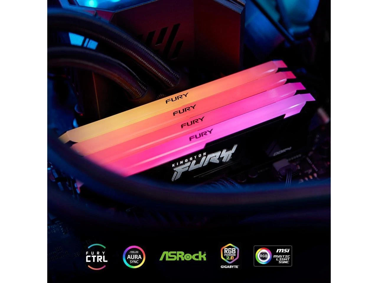 RAM desktop Kingston FURY Beast 32GB 2x16GB, DDR4 3600MT/s CL18