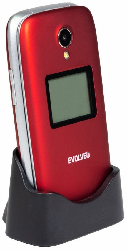 Telefoni me kapak EVOLVEO EasyPhone FS, ekran 2.8", për të moshuar, i kuq