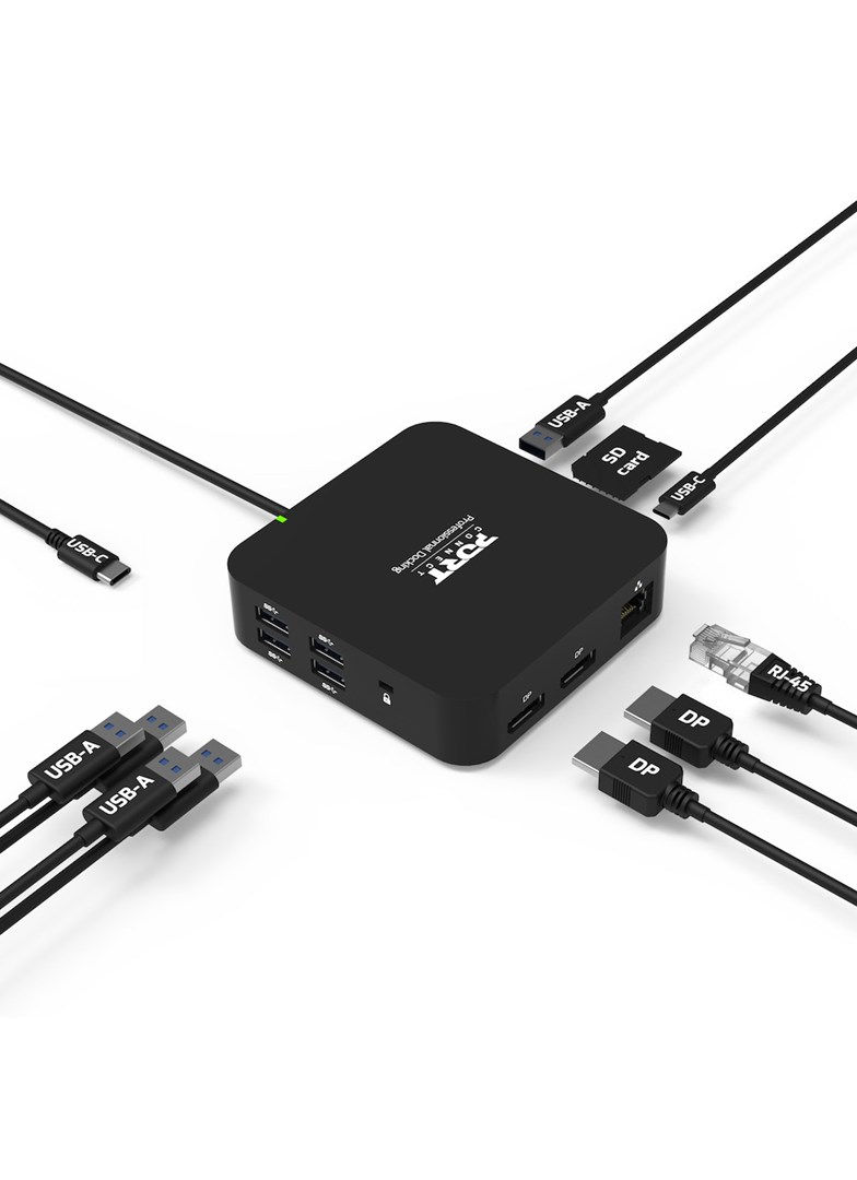 Stacion docking Port Designs, USB-C, 2x4K DisplayPort, 85W, i zi