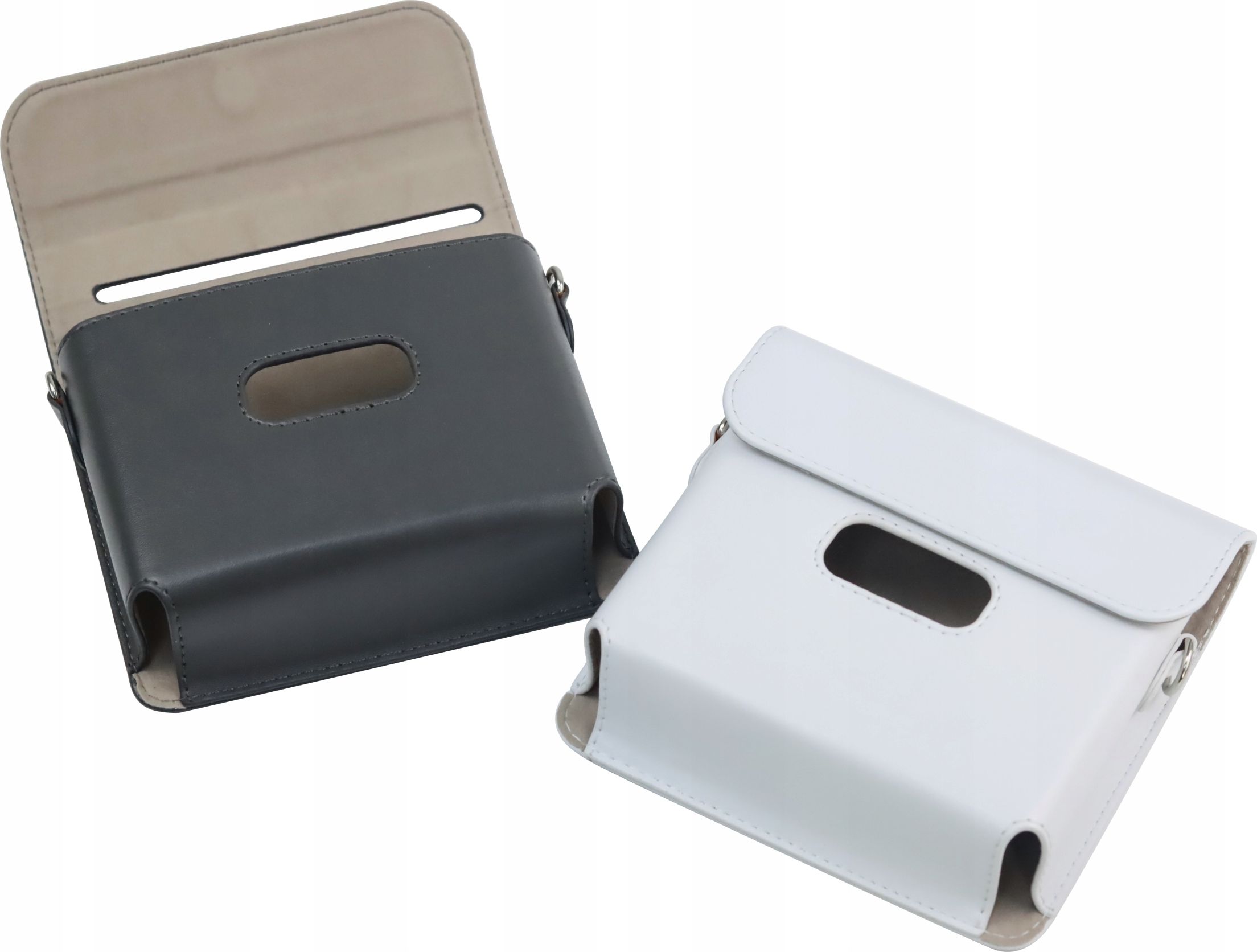 Këllëf LoveInstant për Fujifilm Instax Wide Link, lëkurë eko, me rrip, gri