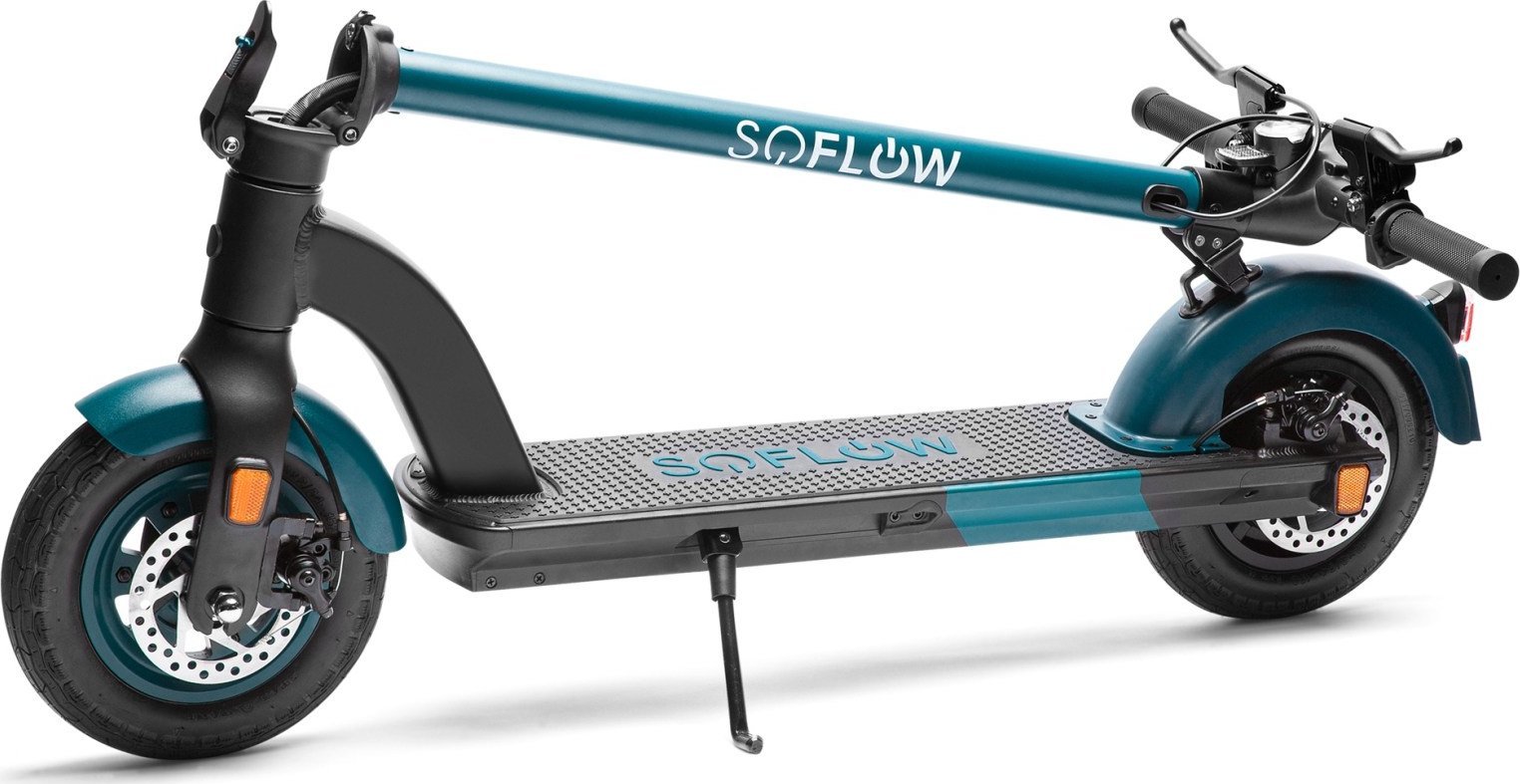 Trotinet elektrik So Flow SO4 Pro, 500W, bateri 10.5Ah, i zi jeshil