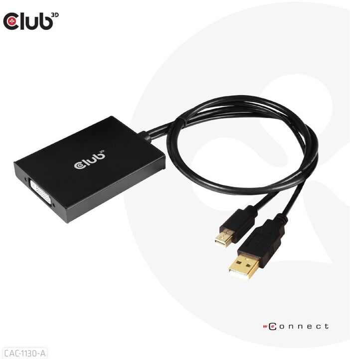 [OUTLET] Përshtatës Club3D Mini DP në Dual Link DVI, HDCP OFF version për Apple Cinema Displays Active Adapter