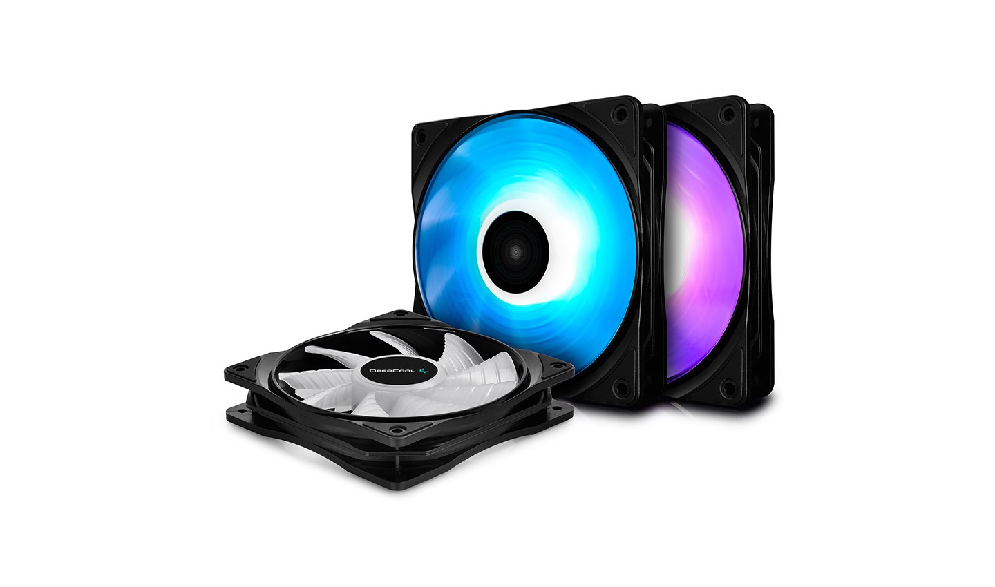 Ftohës Deepcool RF120, 3 copë, 12 cm, i zi