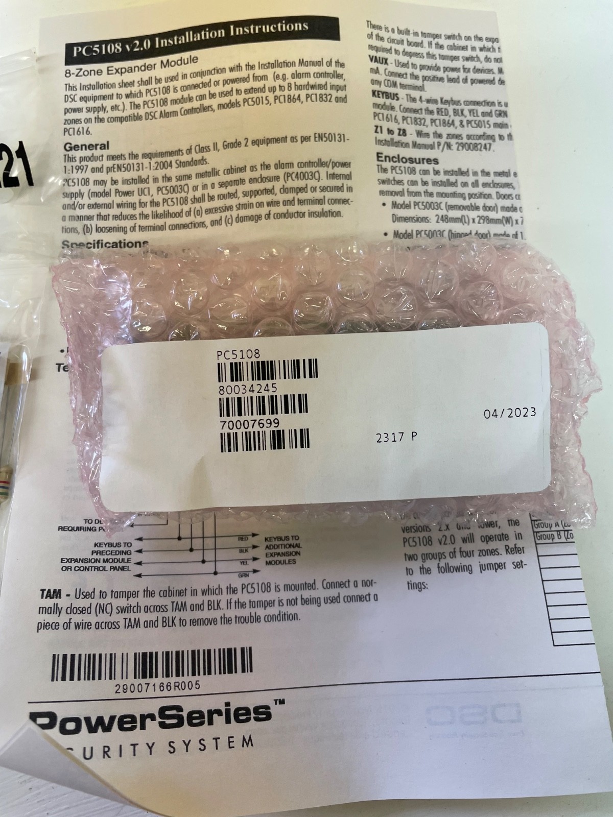 Modul zgjerues zonash DSC PowerSeries PC5108, 8 zona të kablluara