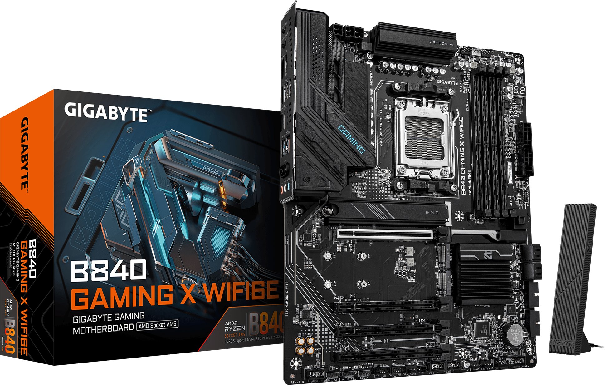 Ploča Gigabyte GA-B840 Gaming X WF6E, DDR5, Wi-Fi 6E, црна