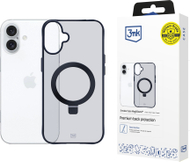 Maskë telefoni 3MK Smoke Case Mag Stand për iPhone 16, polikarbonat, kompatibile MagSafe, e tymosur