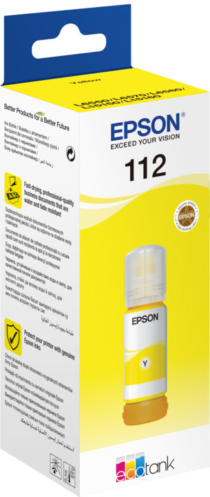 Ngjyrë për printer Epson C13T06C44A, EcoTank 112, e verdhë