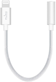 Adapter audio Puro Lightning në 3.5 mm, 15 cm, i bardhë