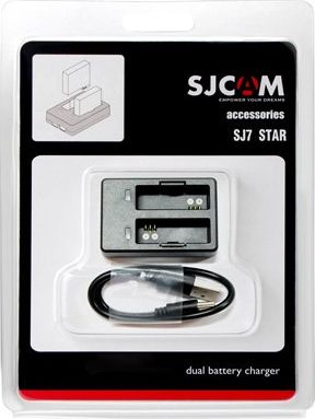 Karikues dual për bateri SJCAM SJ6 Legend, micro USB, LED tregues, i zi