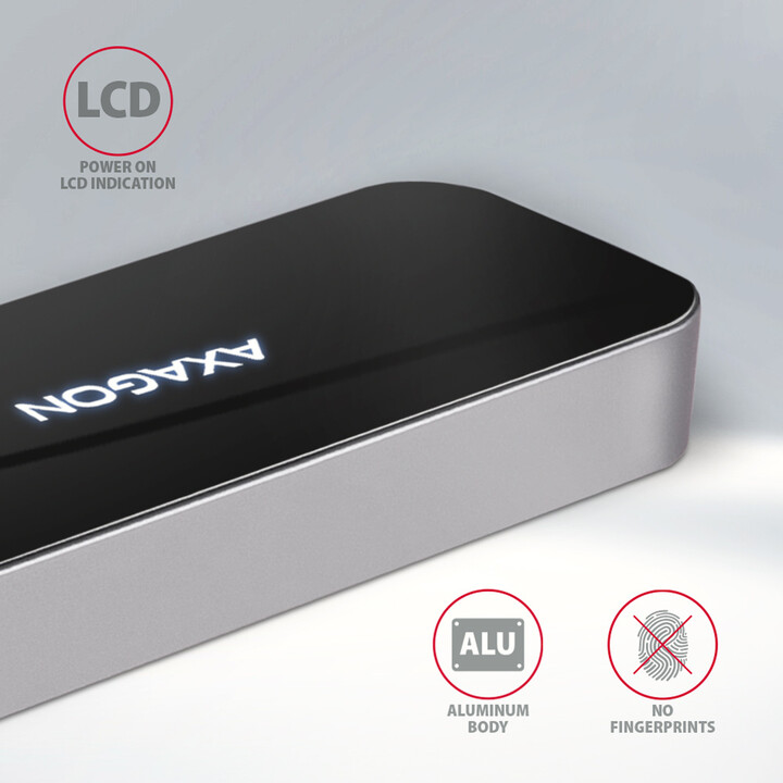 Hub shumëfunksional AXAGON 5në1 USB 3.2 Gen 1, 4x USB-A, HDMI, PD 100W, kabllo USB-C 20cm