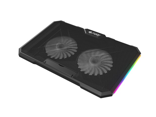 Ftohës laptopi Fury Gunbai G3, deri 17.3", 2 ventilatorë 120 mm, RGB, i zi