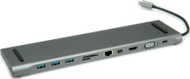 Docking station Roline USB 3.2 Gen 2 Type C, 4K HDMI, LAN, gri e zezë