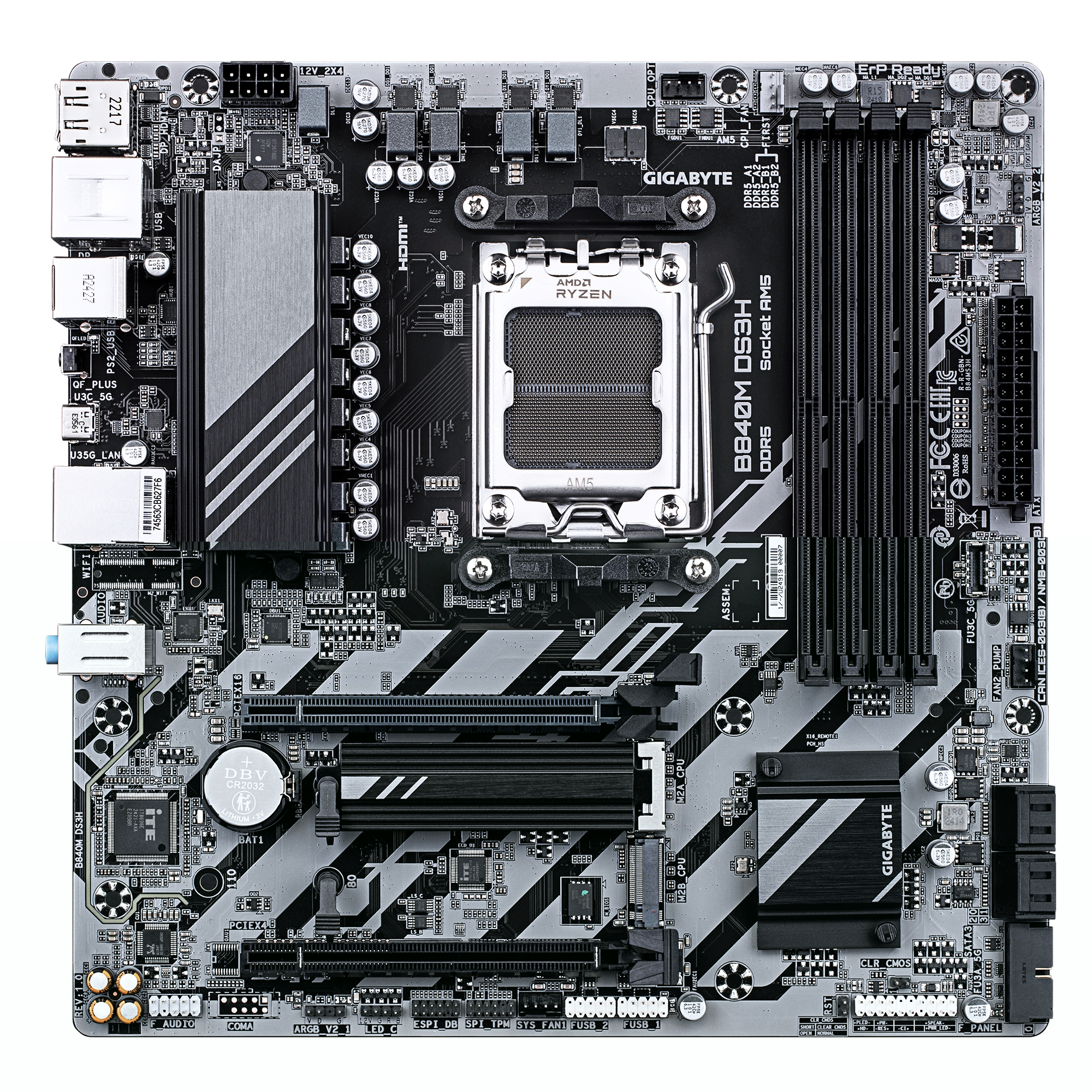 Pllakë amë Gigabyte B840M DS3H rev. 1.0 - DDR5, AM5, mATX