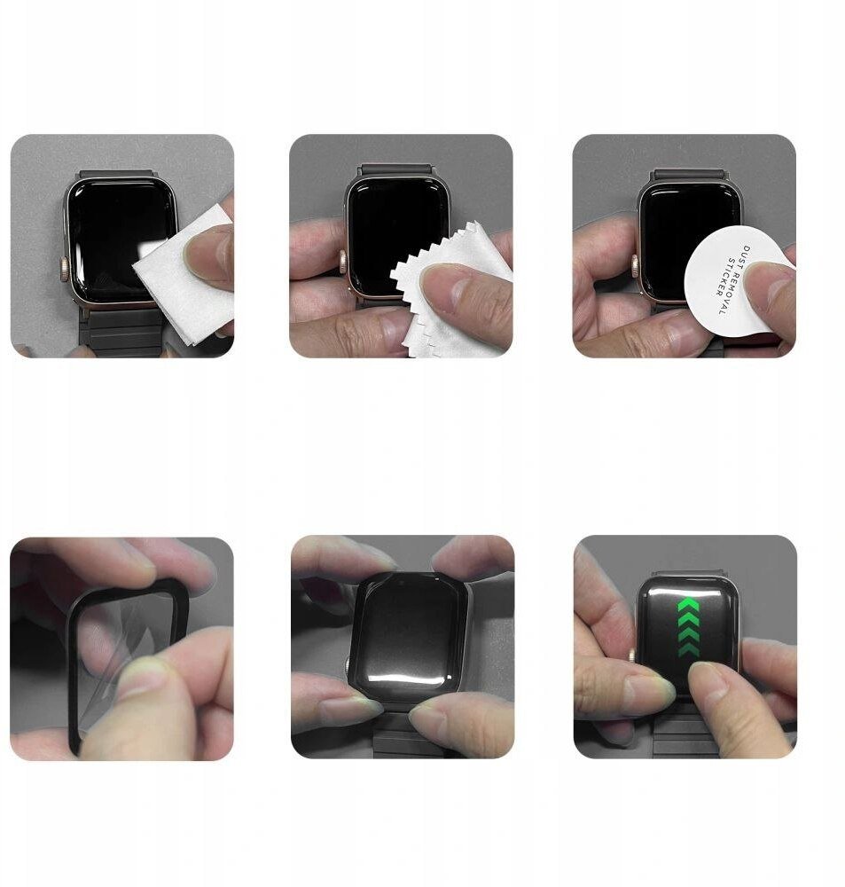 Xham hibrid për Apple Watch Tech-Protect Glass Flex+, 44mm, 2 copë, i zi