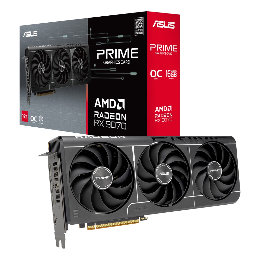 Kartë grafike Asus PRIME RX9070 O16G EVO, 16GB, GDDR6, e bardhë