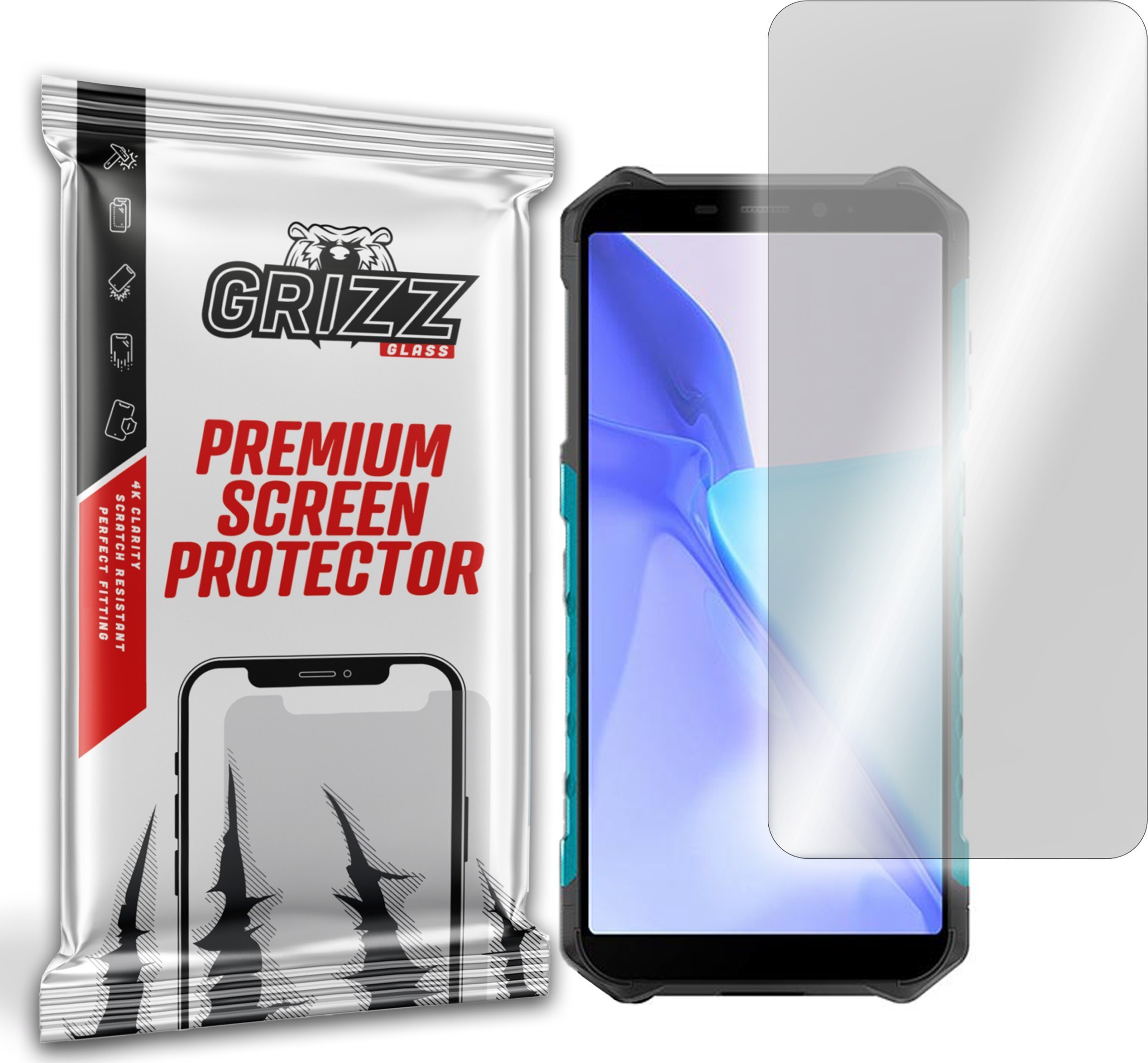 Xham mbrojtës hibrid GrizzGlass për Ulefone Armor X9 Pro, transparencë e lartë