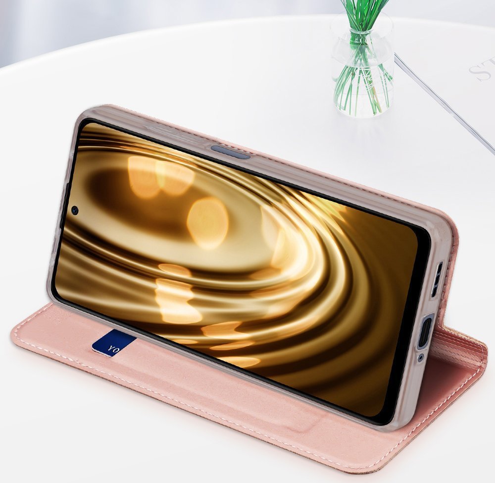 Këllëf telefoni Dux Ducis Skin Pro për Xiaomi Redmi Note 12 Pro Plus, flip cover, me xhep për kartela, ngjyrë ari
