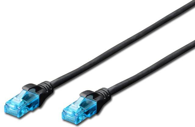 Kabllo Digitus Patchcord (DK-1512-030/BL), U/UTP, Cat5e, 3m, e zezë