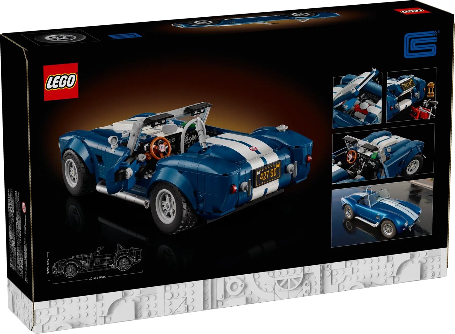 Set ndërtimi LEGO ICONS 10357 Shelby Cobra 427 S/C, 1241 pjesë, për të rritur