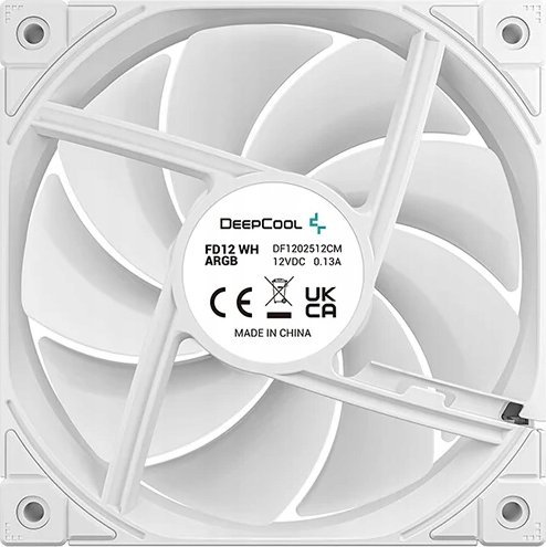 Ventilatorë PC DeepCool FD12, 120mm, ARGB PWM, set x3, të bardhë