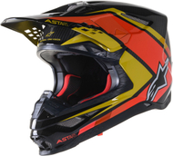 Крос кацига Alpinestars Supertech S-M10 Carbon Meta2 S22 MIPS, карбон, големина M, црна жолта