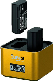 Полнач за батерии Hahnel ProCube 3, за Nikon EN EL14 EN EL15 EN EL25, USB C, сив