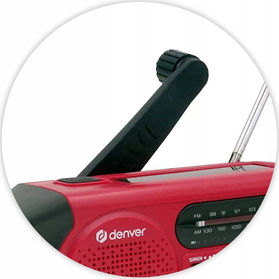 Radio emergjente Inter Sales SCR-2010, 2000mAh, power bank USB, e kuqe