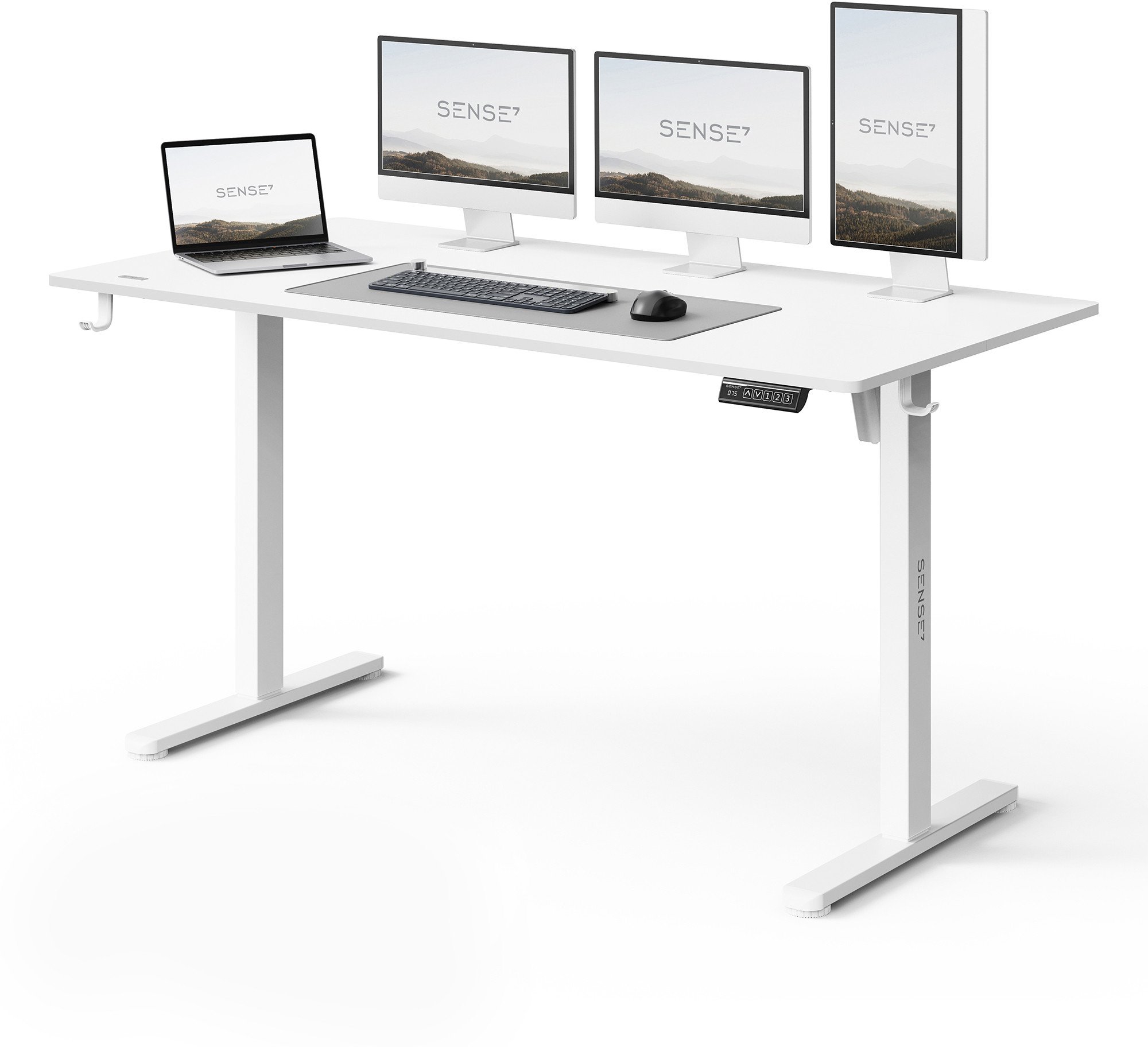 Tavolinë elektrike SENSE7 NOJO LIGHT, 140 x 70 cm, e bardhë