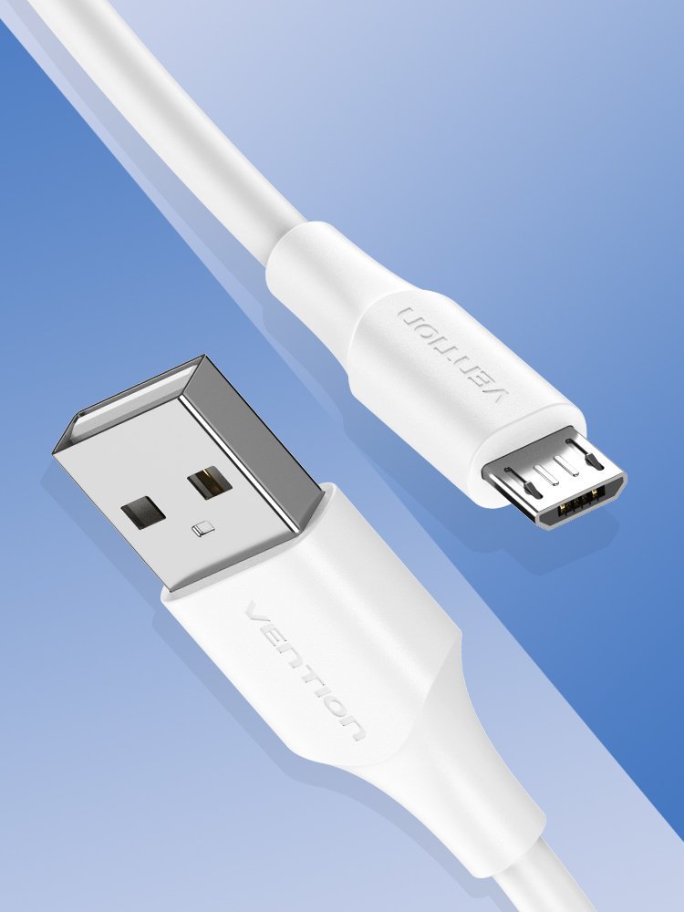 Kabllo USB në Micro USB Vention, USB 2.0, 2A, 2m, e bardhë