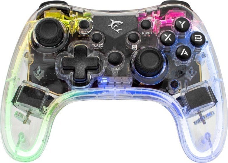 Gamepad White Shark LEGION, me tela, dridhje, transparent