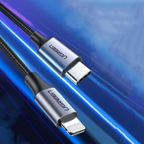 Kabllo USB Ugreen USBA në Lightning, 1m, karikim dhe të dhëna, argjendtë