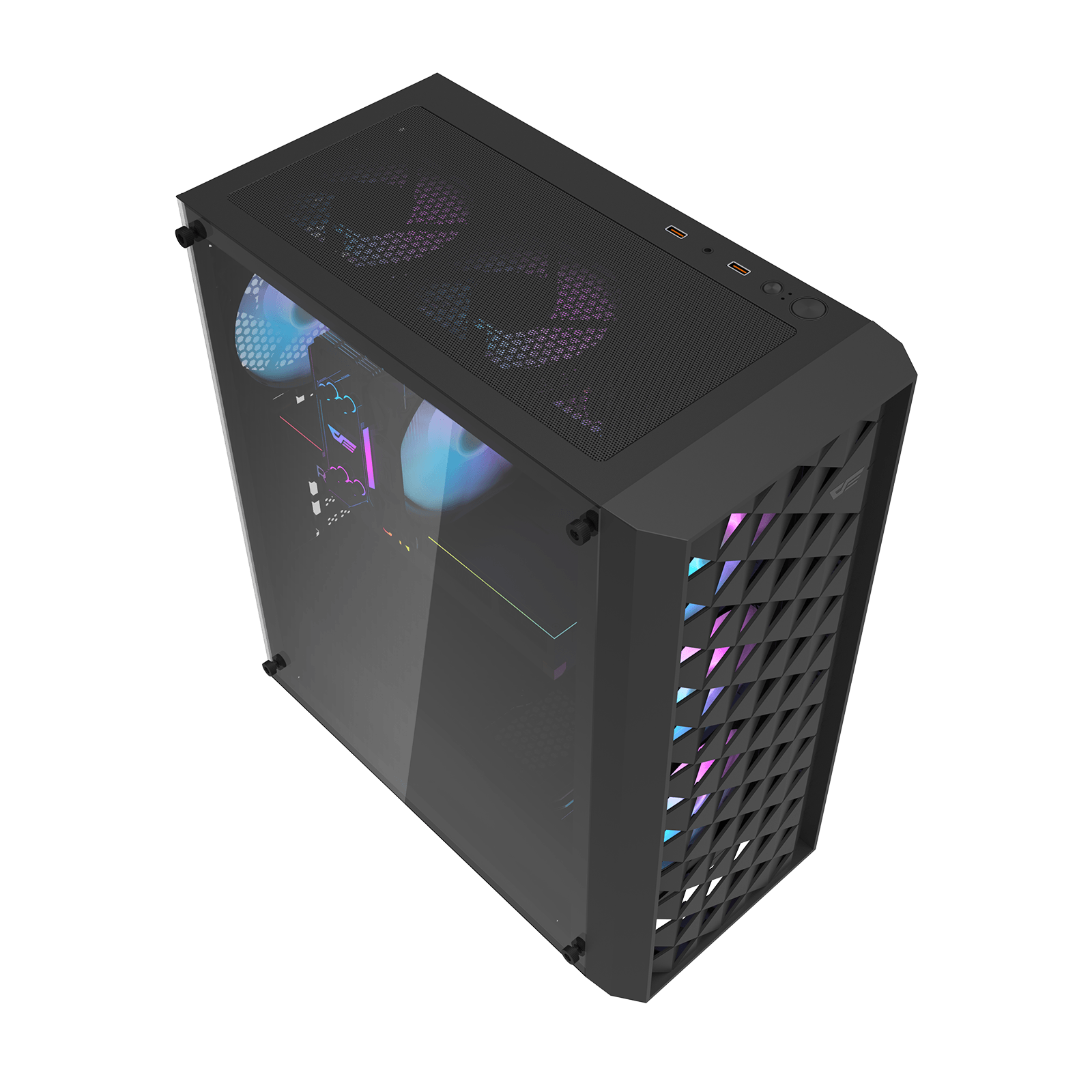 [OUTLET] Kasë Darkflash DK351, e zezë, Midi Tower