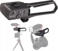 Rregullator zëri me amplifikator për mikrofon, për grip stabilizues dhe kamera, i zi
