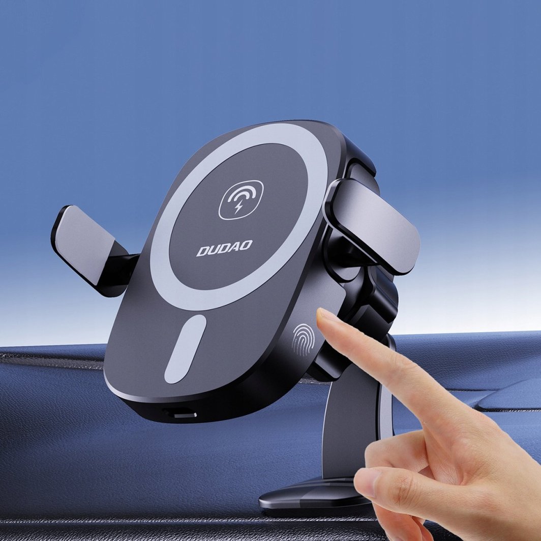 Mbajtës telefoni për makinë Dudao FW11, karikues me valë 15W, i zi