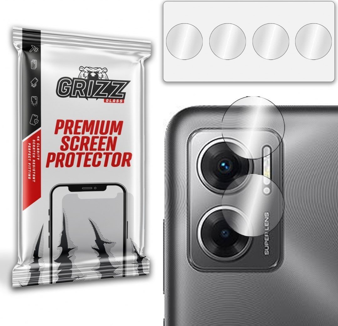 Mbrojtëse xhami kamere GrizzGlass për Xiaomi Redmi 11 Prime, paketim 2 copa, transparente