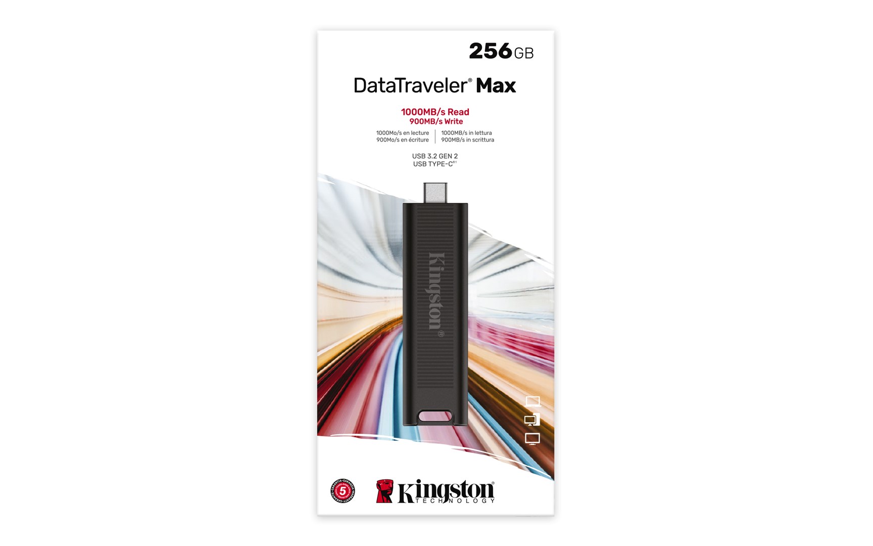 USB Kingston DataTraveler Max, 256GB, USB 3.2 Gen 2, Type-C, i zi
