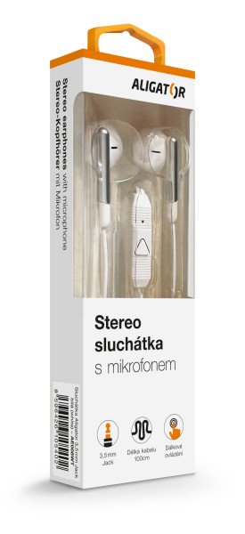 Kufje ALIGATOR AE008, Stereo, 3.5mm Jack, me mikrofon, të bardha