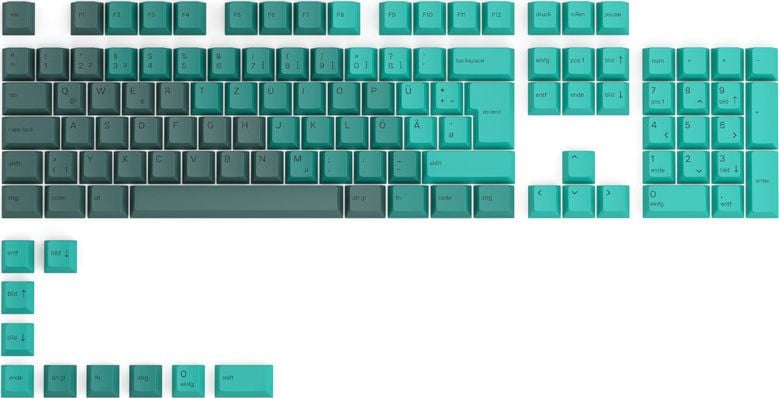 Капачиња за тастатура Glorious GPBT ISO-DE, сет 115 копчиња, резина PBT, повеќебојни