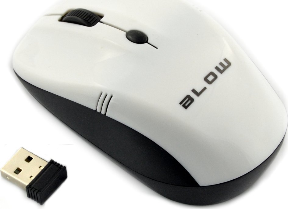 Maus Blow MP-10, wireless, USB, i bardhë