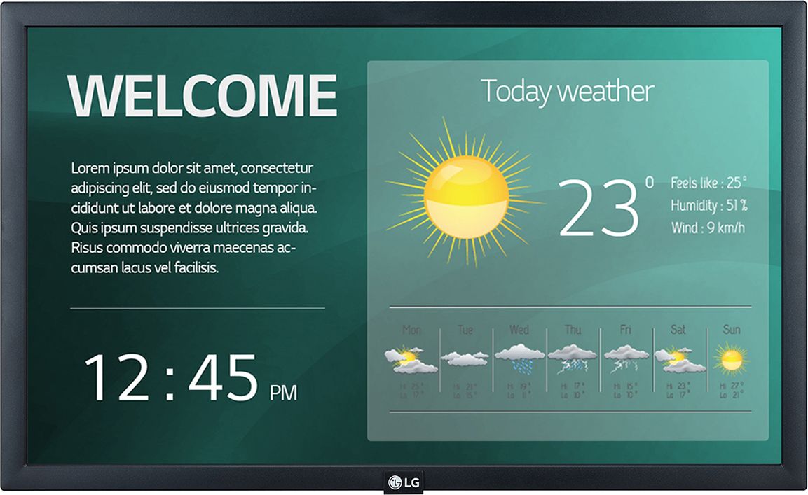 Monitor profesional LG 22SM3G-B, 22", webOS, Full HD, i zi