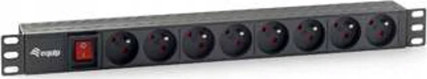 Prizë shpërndarëse Equip 8 dalje, për kabinet 19", kabllo 1.8m, gri
