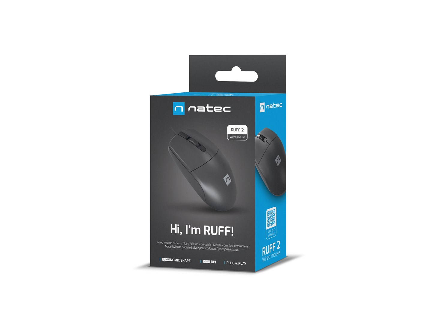 Maus Natec Ruff 2 NMY-1987, 1000 DPI, me kabllo USB, i zi