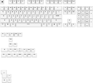 Set keycaps Glorious GPBT Basics Universal, 131 taste PBT, për tastiera mekanike, e bardhë