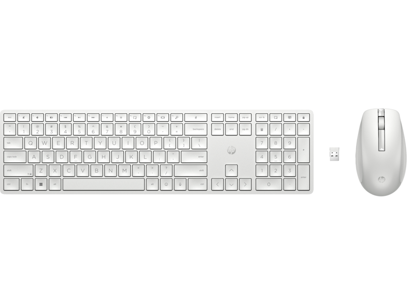 Set tastierë dhe maus HP 650, Wireless, e bardhë