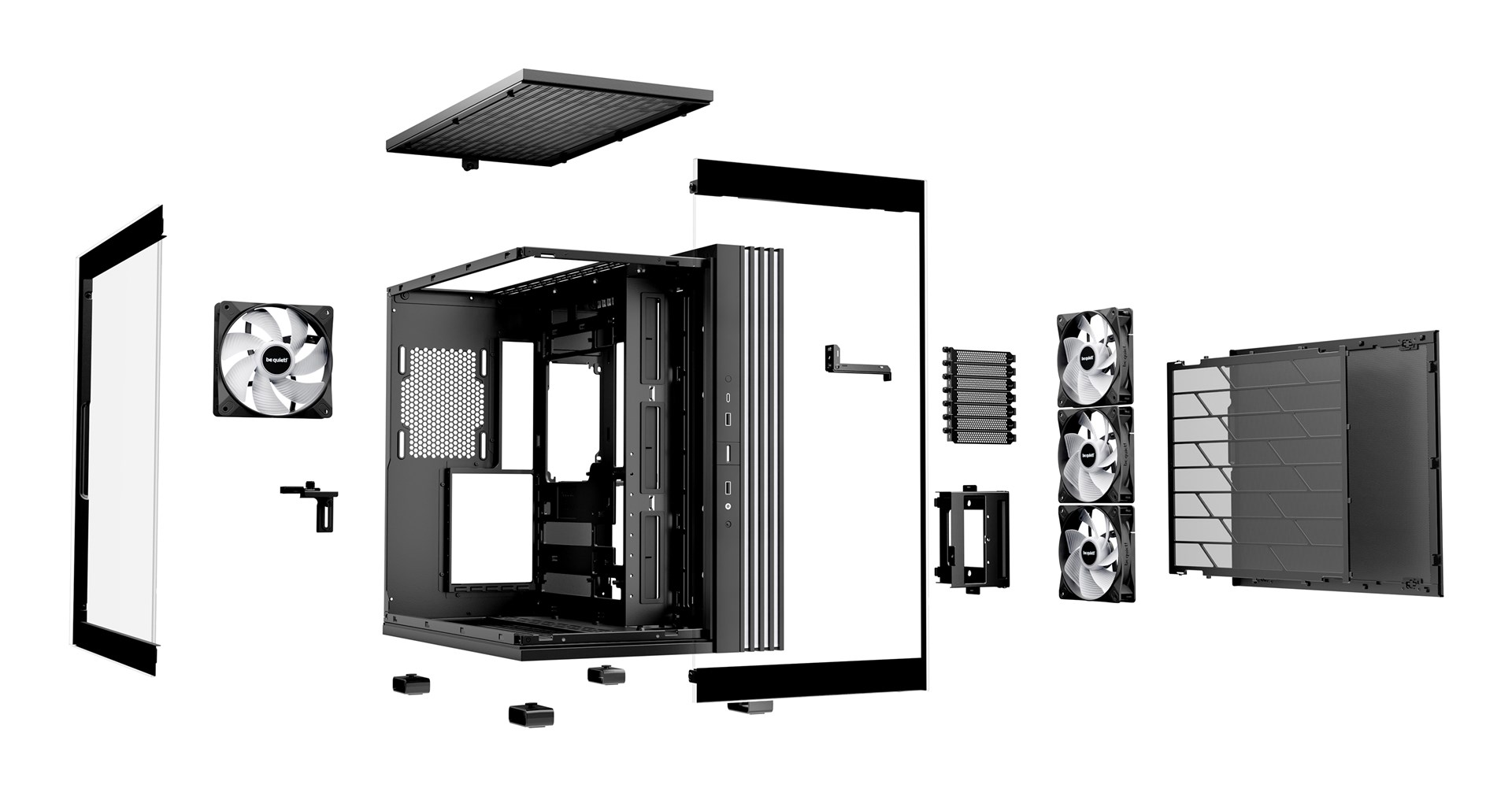 Kuti PC be quiet Light Base 600 LX, ATX MIDI Tower, ARGB, xham i temperuar, e zezë