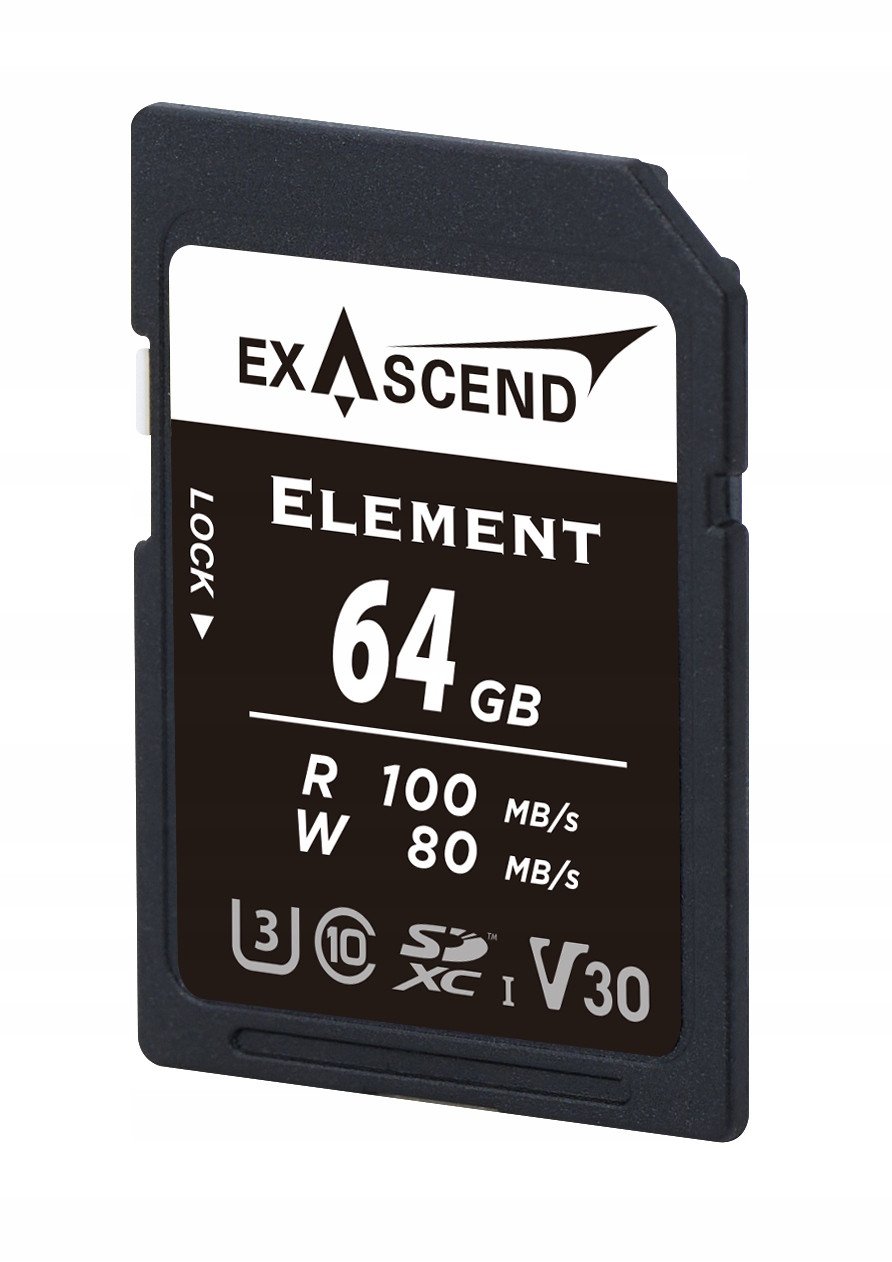 Kartë memorie Exascend Element, 64GB, 100MB/s V30 UHS I