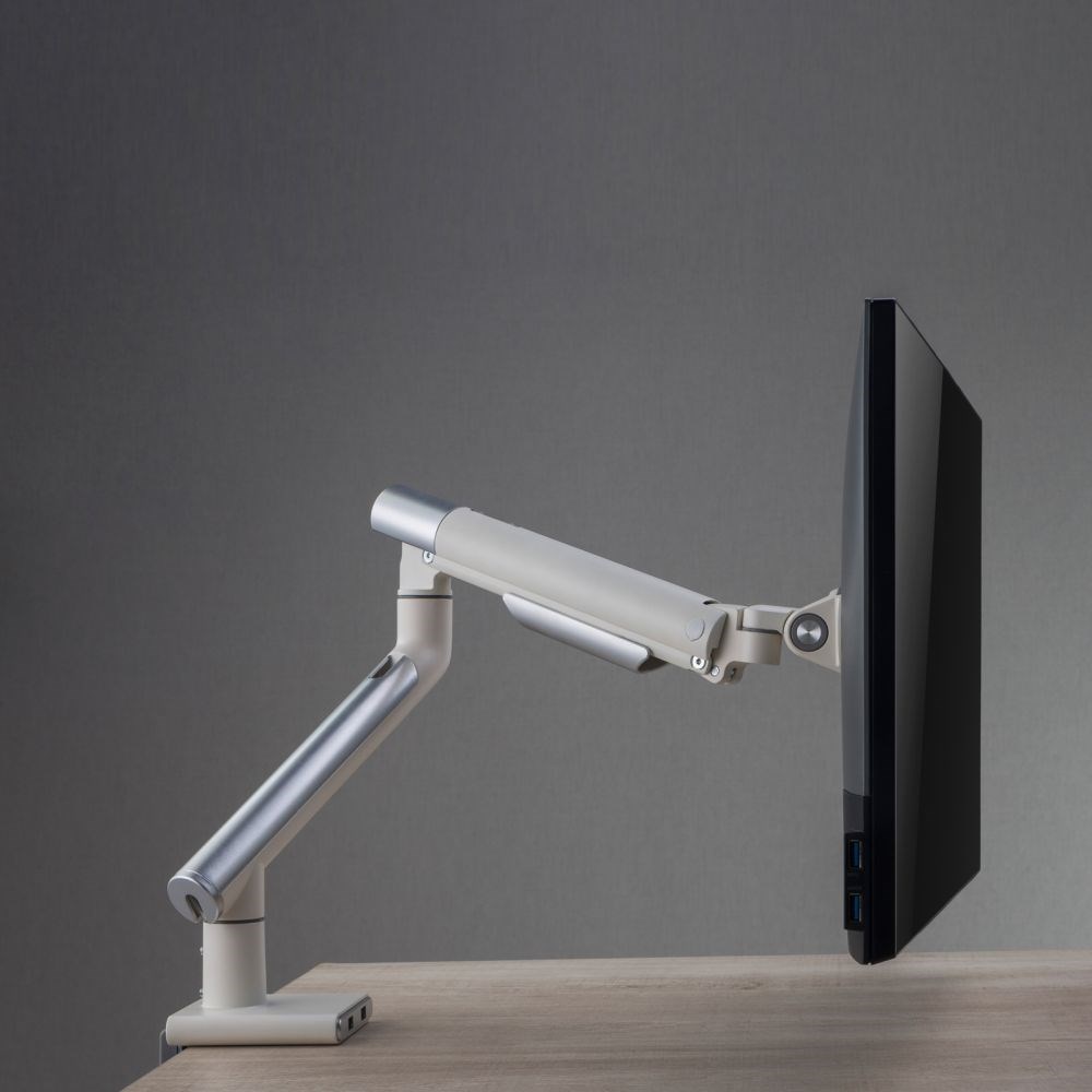 Mbajtëse monitori ART L-19GD, 17-32", 9kg, VESA 100x100, Gaz, e bardhë
