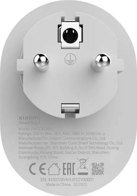Prizë inteligjente Xiaomi Mi Smart Plug 2, Wi Fi, kontroll me aplikacion, e bardhë