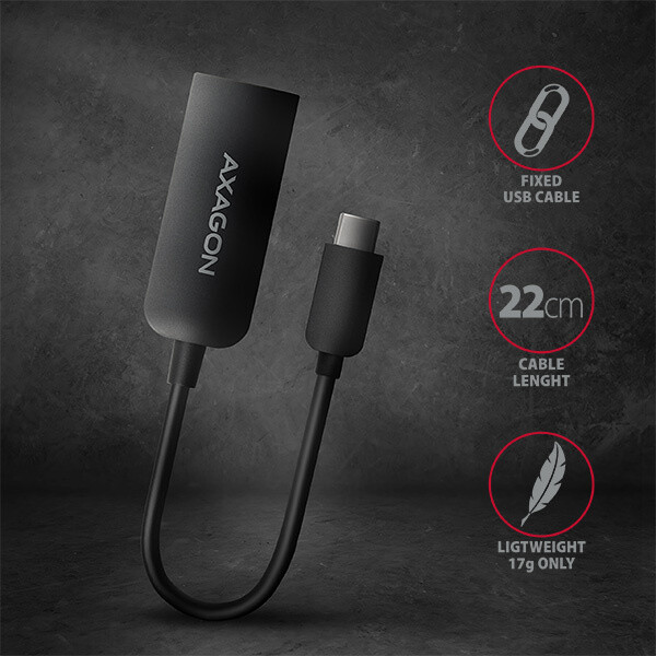 Kabllo AXAGON RVC-DP, USB-C - DisplayPort, 4K / 60Hz