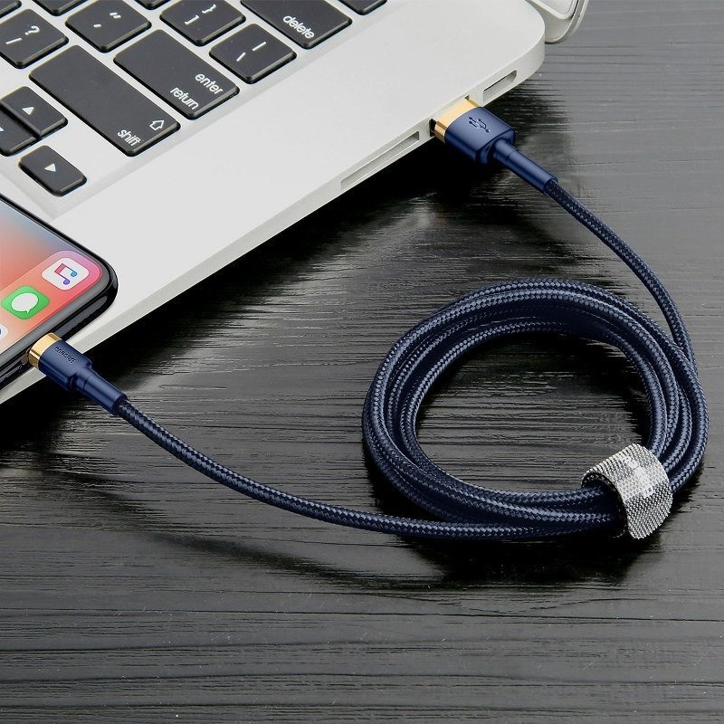 Kabllo karikimi Baseus CALKLF-CV3, USB A në Lightning, 2 m, blu